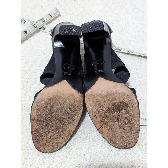 Donald J. Pliner Women's Black  Leather Stretchy Strappy Heels Size 7.5 - Picture 7 of 8